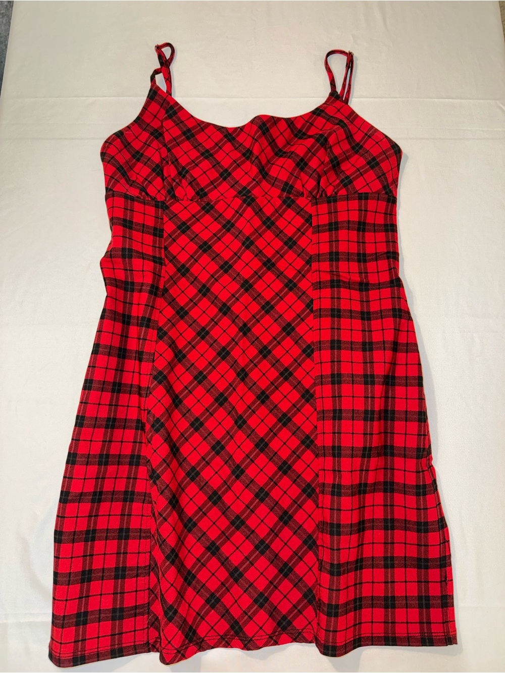 wild fable Red and Black Plaid Mini Slip Dress